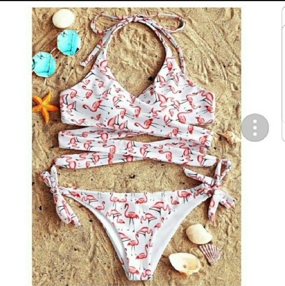 Cheeky Flamingo Wrap Bikini - Picture 3 of 3